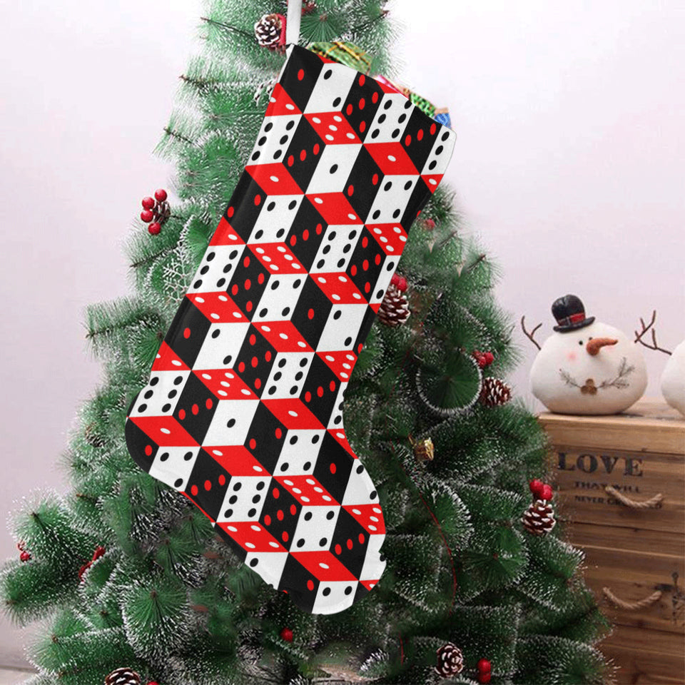 Dice Pattern Print Design 02 Christmas Stocking