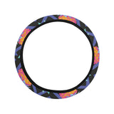 Pineapples pattern zigzag background Car Steering Wheel Cover