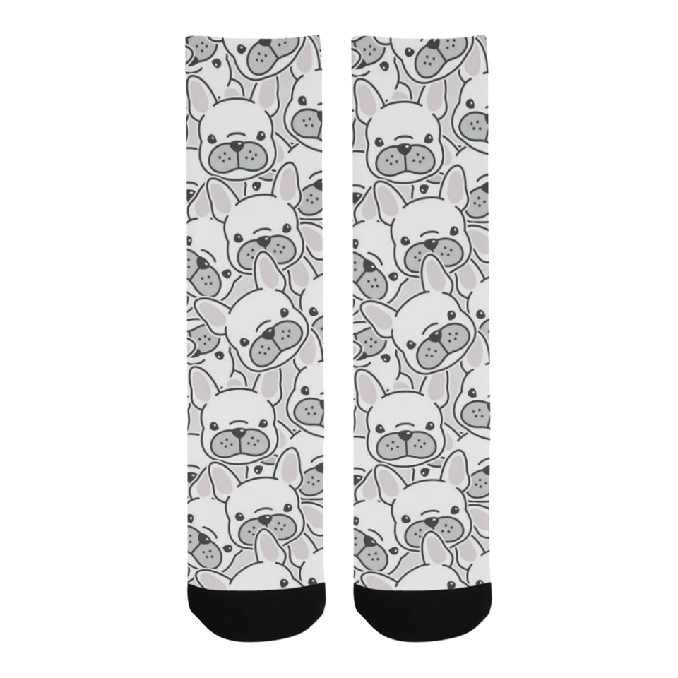 Cute french bulldog head pattern Crew Socks