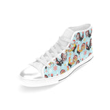 Rooster chicken cock snowfalke Women's High Top Canvas Shoes White