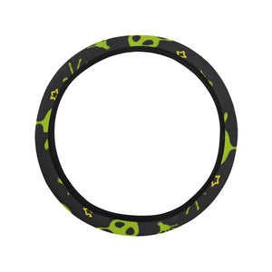 Alien Pattern Print Design 02 Car Steering Wheel Cover