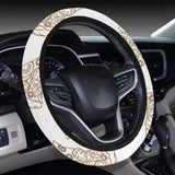Hand drawn pizza pattern Car Steering Wheel Cover