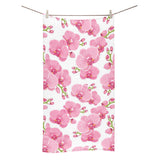 pink purple orchid pattern background Bath Towel