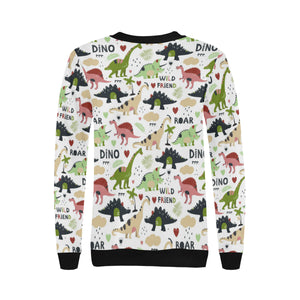 Cute dinosaurs pattern Women's Crew Neck Sweatshirt