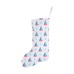 Sailboat anchor pattern Christmas Stocking