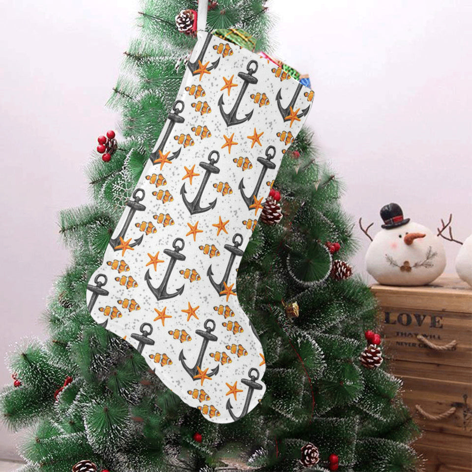 Clown Fish Pattern Print Design 02 Christmas Stocking