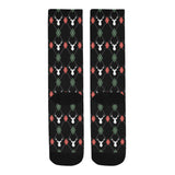 Deer Christmas new year pattern argyle Crew Socks