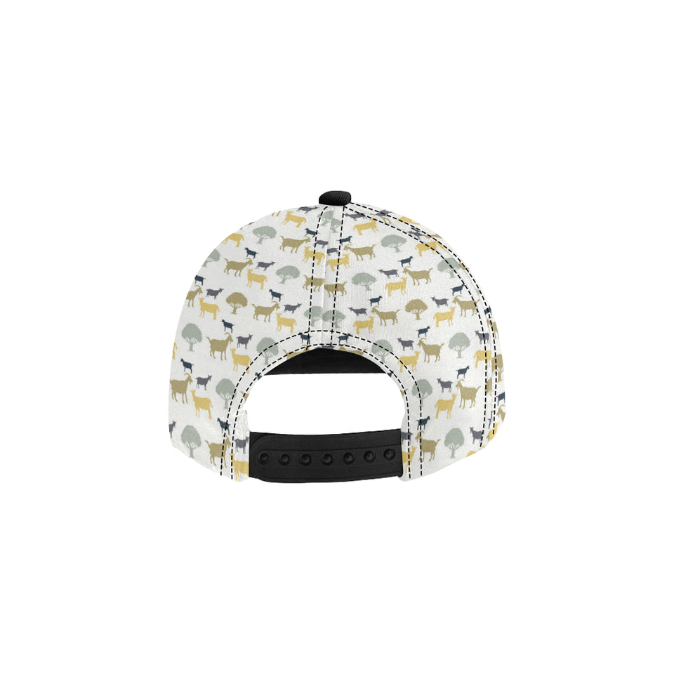 Silhouettes of goat and tree pattern All Over Print Snapback Cap