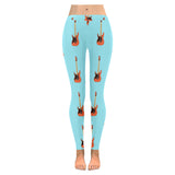 electric guitar pattern light blue background Women's Legging Fulfilled In US