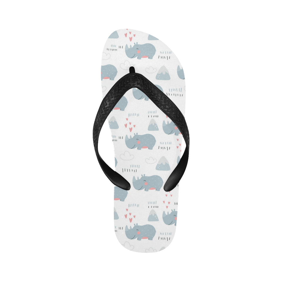 cute rhino heart pattern Unisex Flip Flops