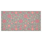 Red gold Sakura cherry blossom gray background Tablecloth