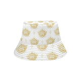 Gold Ornamental lotue waterlily symbol pattern Unisex Bucket Hat