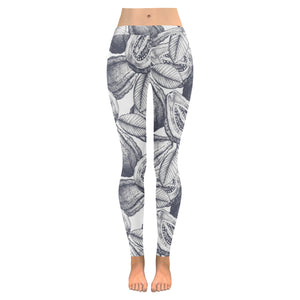 Guava tropical hand drawn pattern Women's Legging Fulfilled In US
