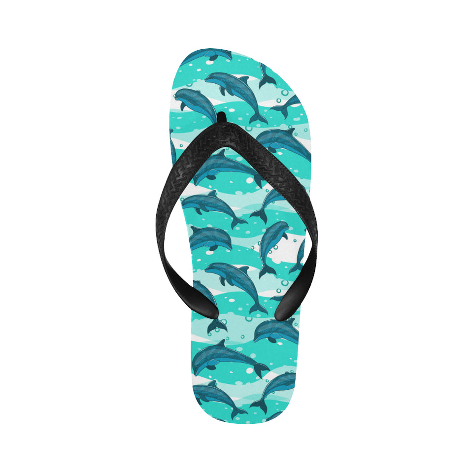 Dolphin sea pattern Unisex Flip Flops
