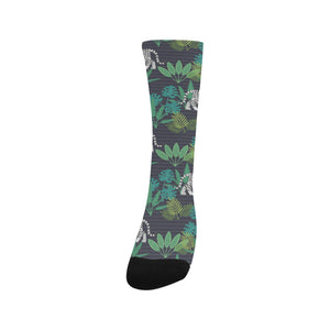 white bengal tigers tropical plant Crew Socks