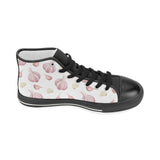 Garlic pattern Women's High Top Canvas Shoes Black