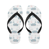 cute rhino heart pattern Unisex Flip Flops