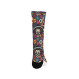 Sugar skulls flower maxican pattern Crew Socks