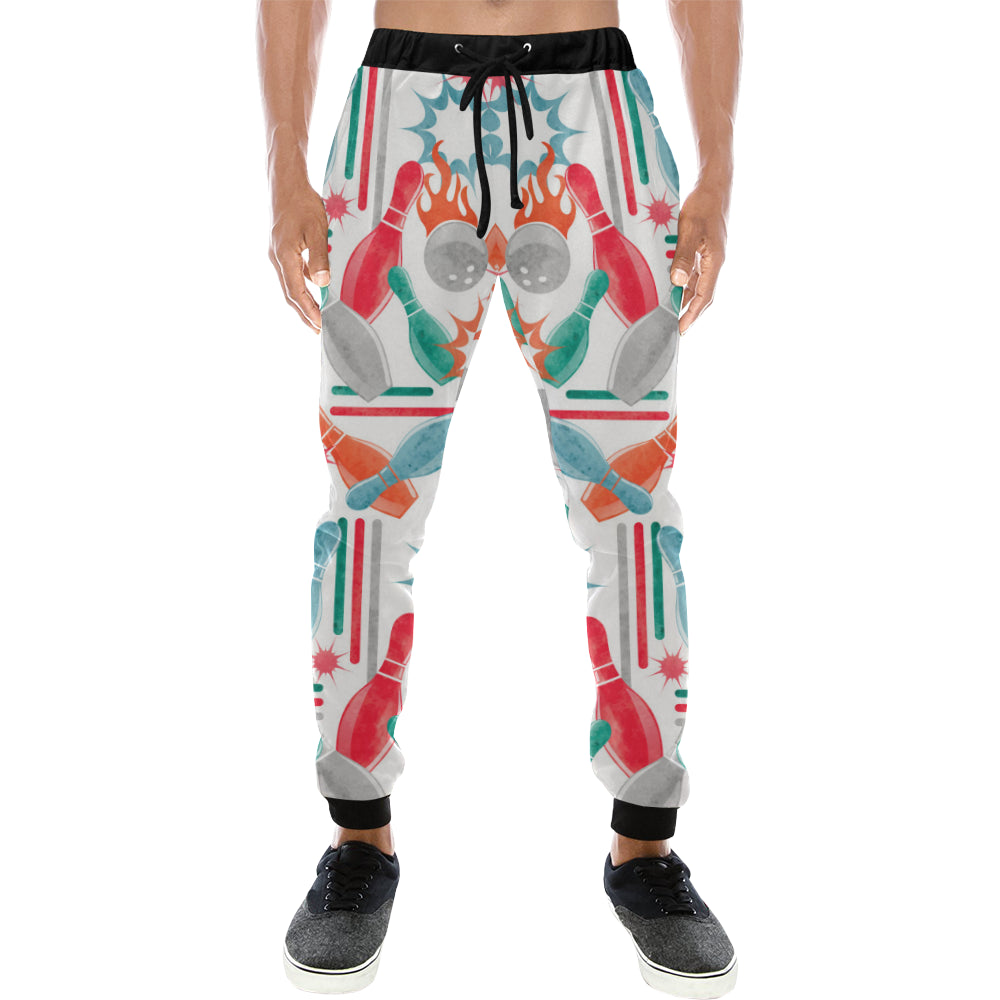 Watercolor bowling pattern Unisex Casual Sweatpants