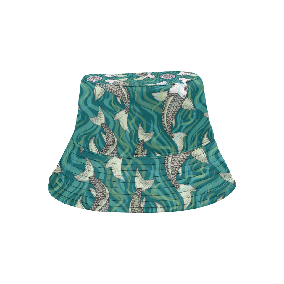 Koi Fish Carp Fish lotus pattern Unisex Bucket Hat