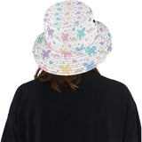 colorful unicorn rainbow heart pattern Unisex Bucket Hat