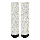 Christmas tree Christmas element Silver gold patte Crew Socks