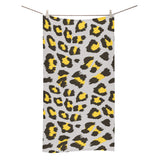 Gray Leopard print pattern Bath Towel