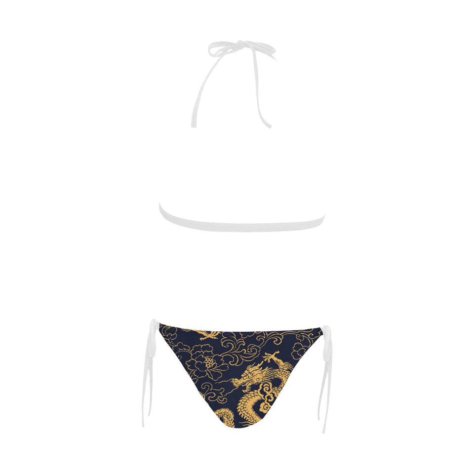 Gold dragon pattern Sexy Bikinis Two-Piece Swimsuits