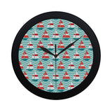Red White sailboat wave background Elegant Black Wall Clock