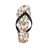 Sloths hanging on the tree pattern Unisex Flip Flops