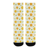 oranges leaves pattern Crew Socks
