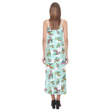 Helicopter design pattern V-Neck Open Fork Long Dress