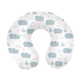 cute rhino heart pattern U-Shaped Travel Neck Pillow