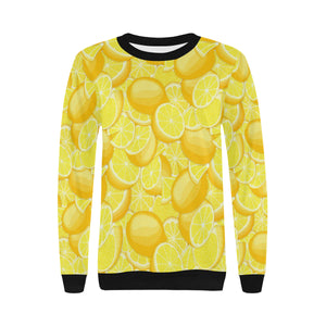 lemon pattern Women's Crew Neck Sweatshirt