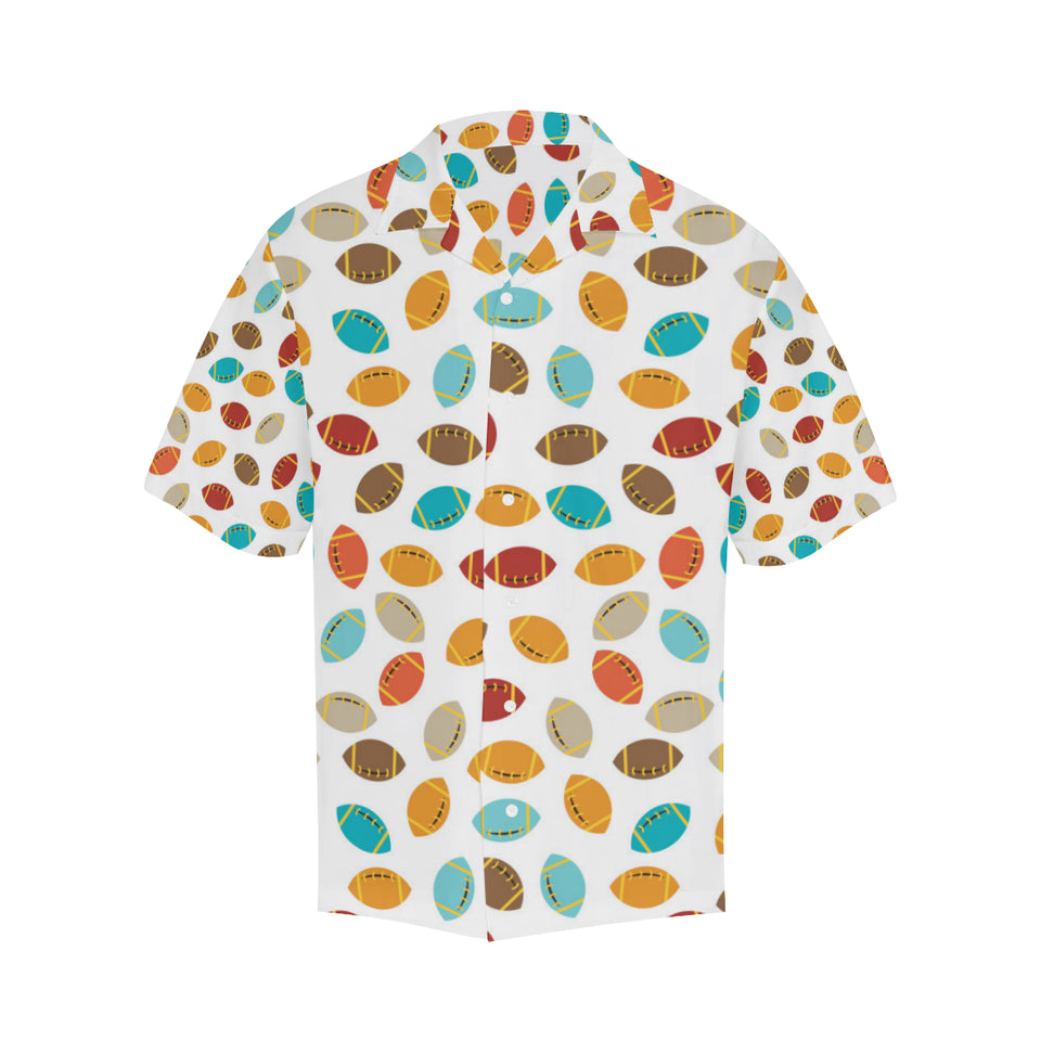 Colorful american football ball pattern Men's All Over Print Hawaiian Shirt