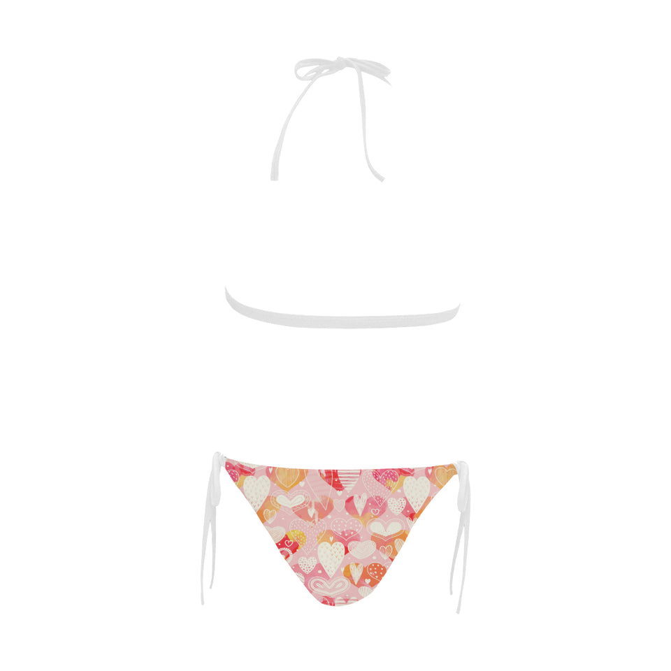 Hand drawn heart design pattern Sexy Bikinis Two-Piece Swimsuits