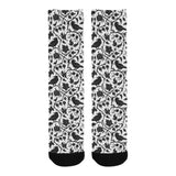Crow dark floral pattern Crew Socks