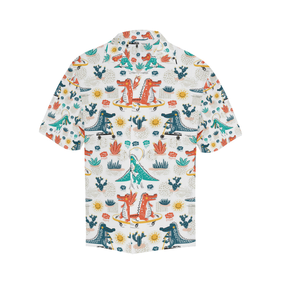 Cute Crocodile Pattern Men's All Over Print Hawaiian Shirt