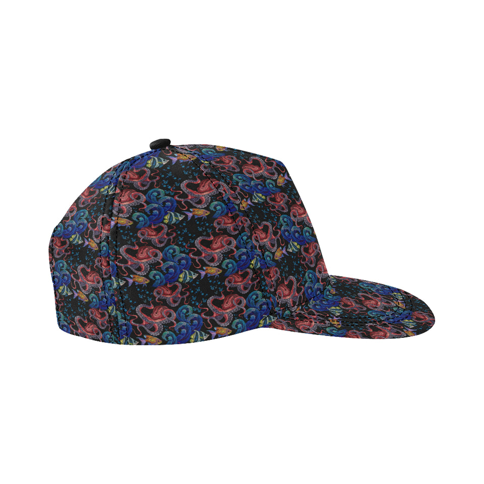 Octopus sea wave tropical fishe pattern All Over Print Snapback Cap