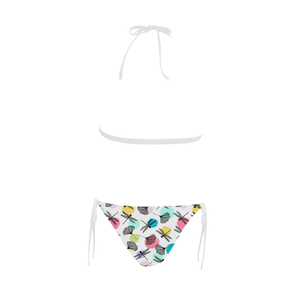 Dragonflies ginkgo leaves pattern Sexy Bikinis Two-Piece Swimsuits