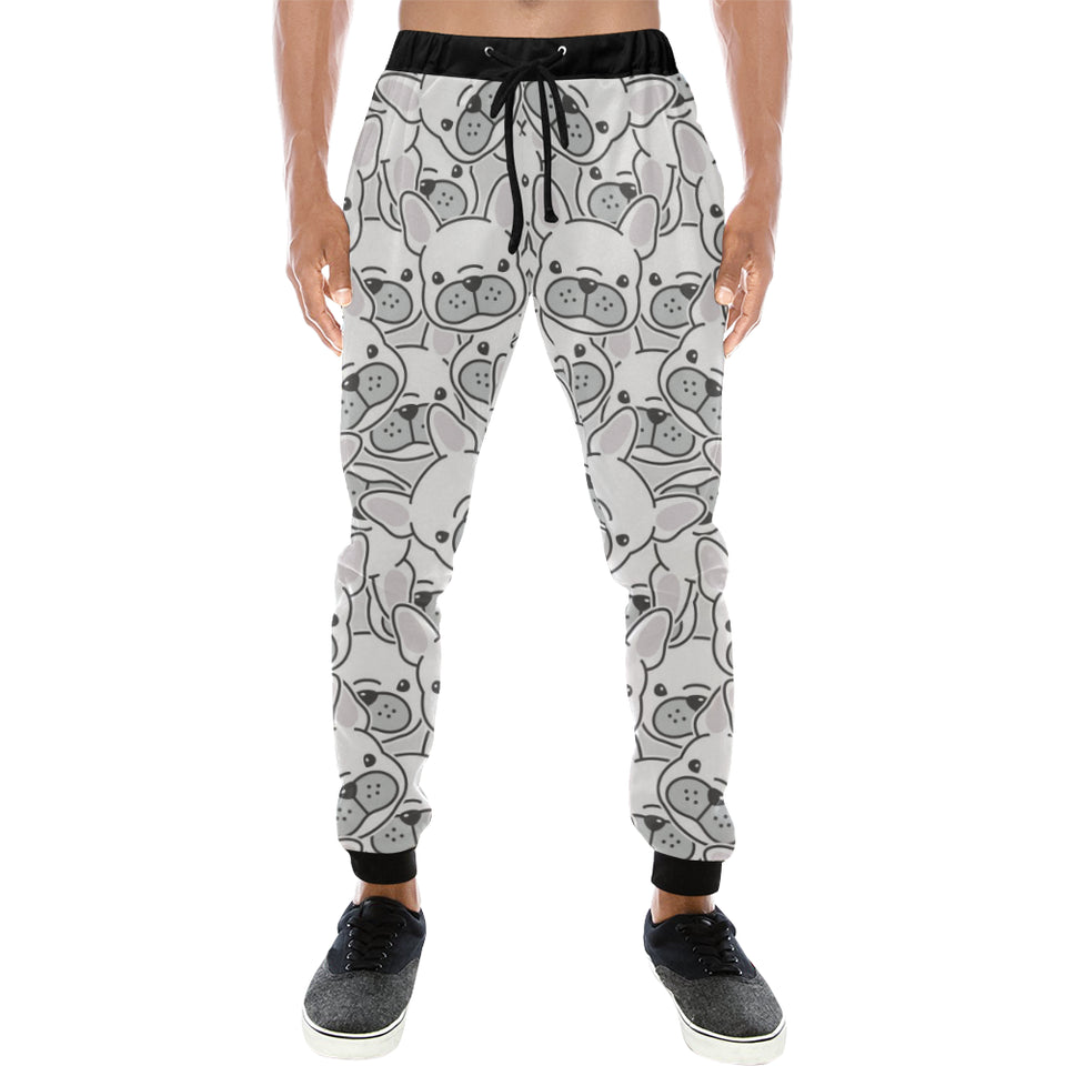 Cute french bulldog head pattern Unisex Casual Sweatpants