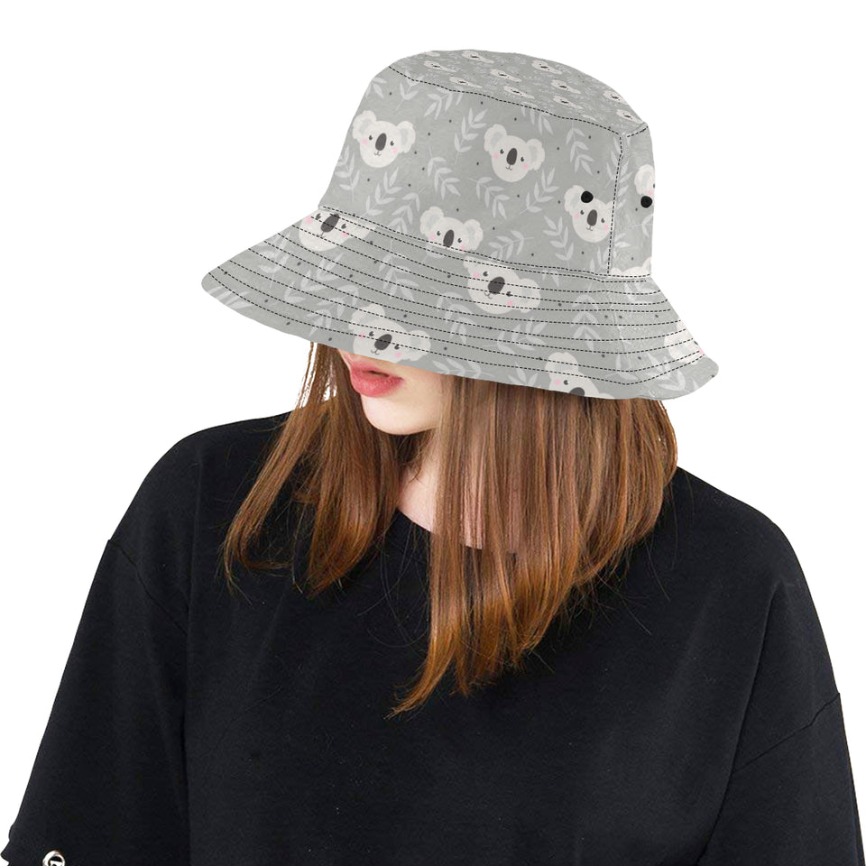 Cute koala leaves pattern Unisex Bucket Hat