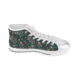Snake forest pattern Women's High Top Canvas Shoes White