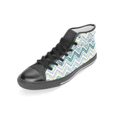 zigzag  chevron paint design pattern Women's High Top Canvas Shoes Black