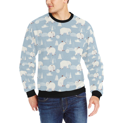 Cute polar bears Christmas decoration pattern Men's Crew Neck Sweatshirt