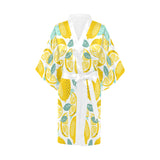 lemon design pattern Women's Short Kimono Robe