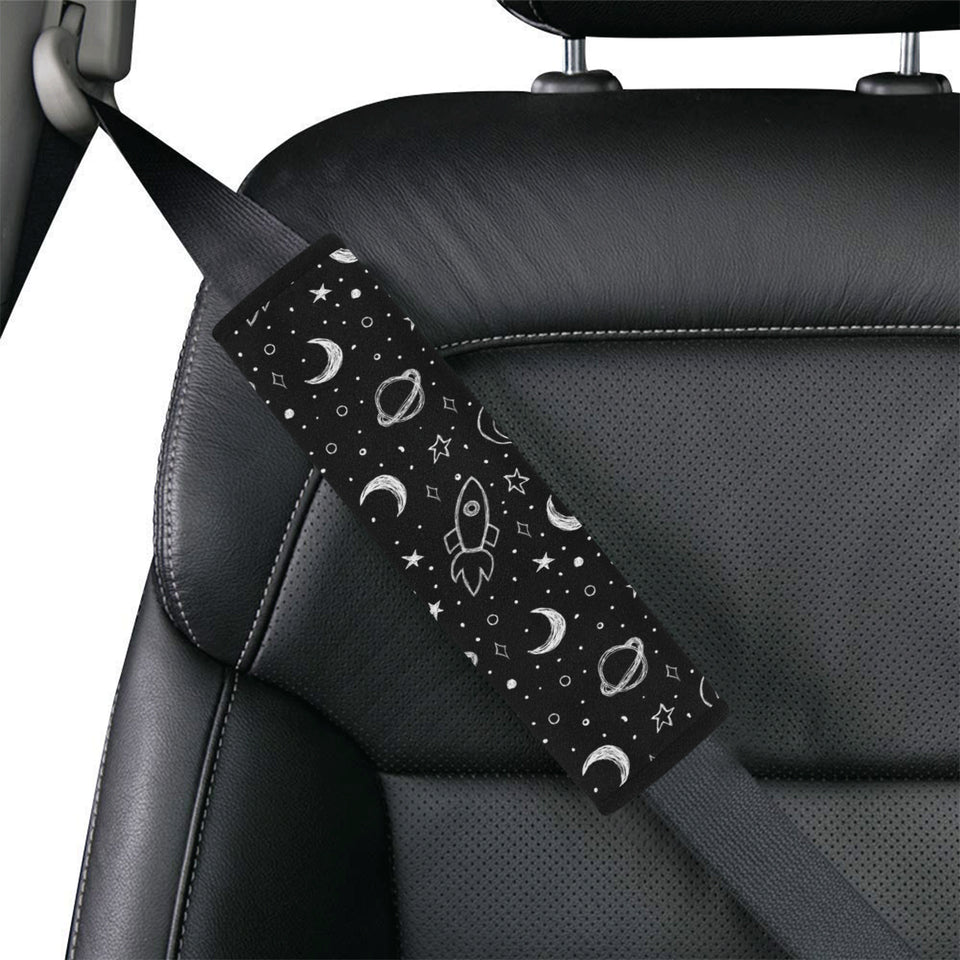 Hand drawn space rocket star planet Car Seat Belt Cover