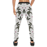 Boston terrier dog hearts vector pattern Unisex Casual Sweatpants