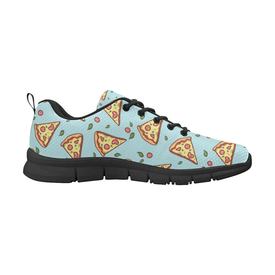 Hand drawn pizza blue background Men's Sneaker Shoes