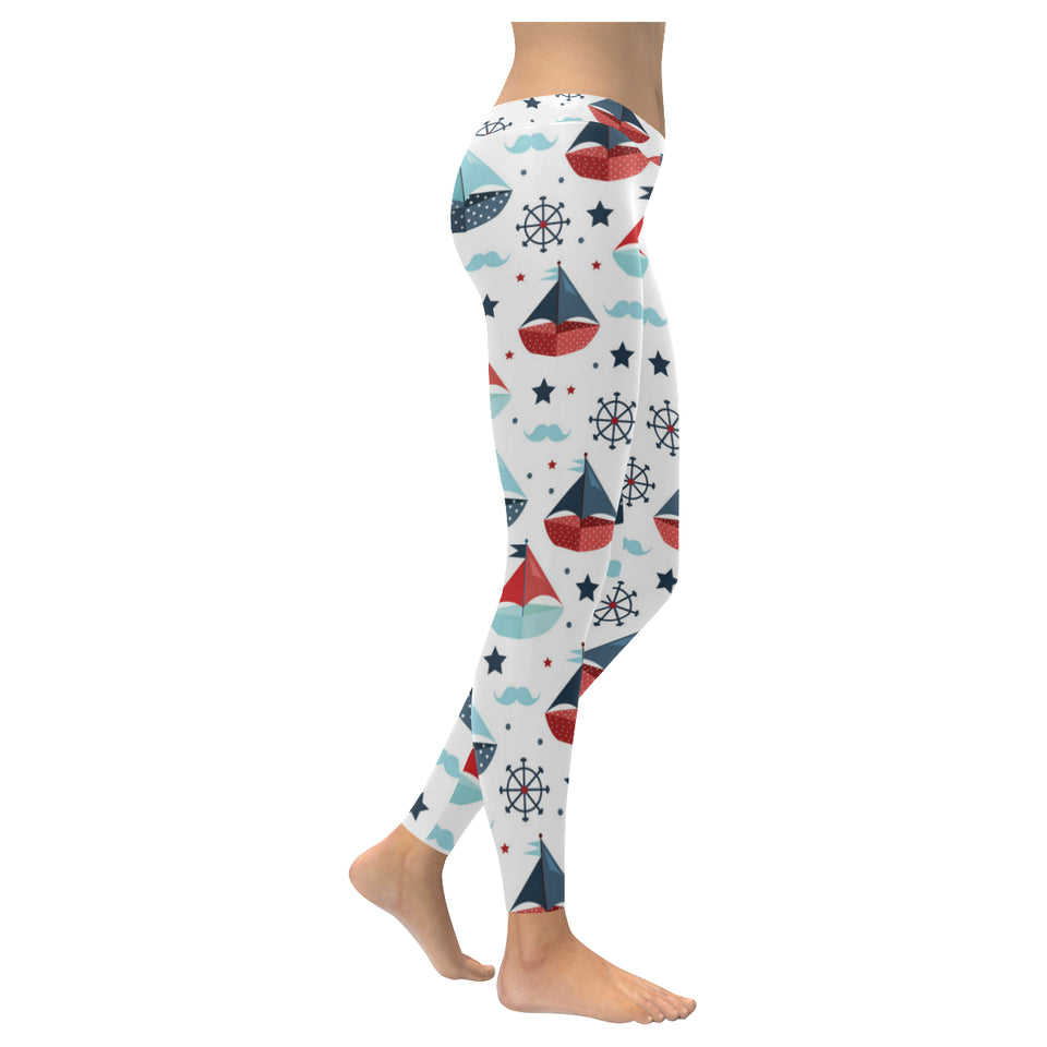 Cute color paper sailboat pattern Women's Legging Fulfilled In US